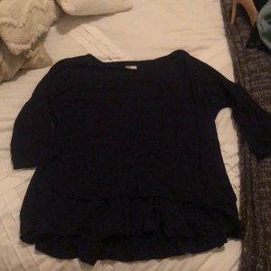 Navy blue long sleeve shirt